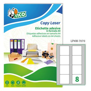 Etichette adesive LP4W - in carta - angoli arrotondati - permanenti - 70 x 70 m…