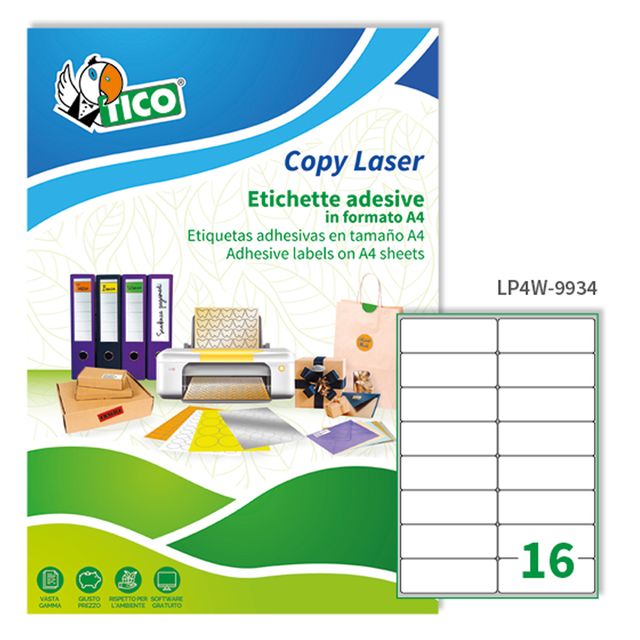 Etichette adesive LP4W - in carta - angoli arrotondati - permanenti - 99,1 x 34…