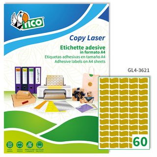 Etichette adesive sagomate GL4 - in carta - permanenti - 36 x 21 mm - 60 et/fg …