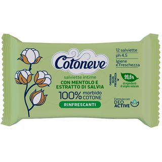 Salvietta intima rinfrescante - cotone biodegradabile - Cotoneve - conf. 12 pez…