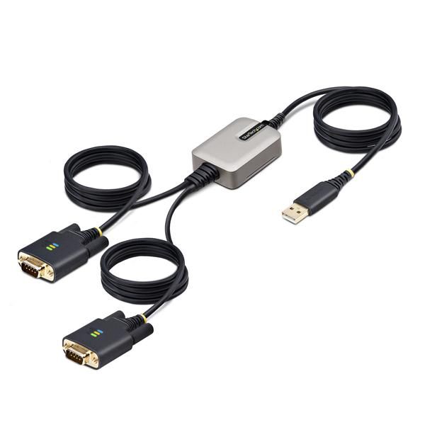 StarTech.com 13ft (4m) 2-Port USB to Serial Adapter Cable, Interchangeable DB9 …