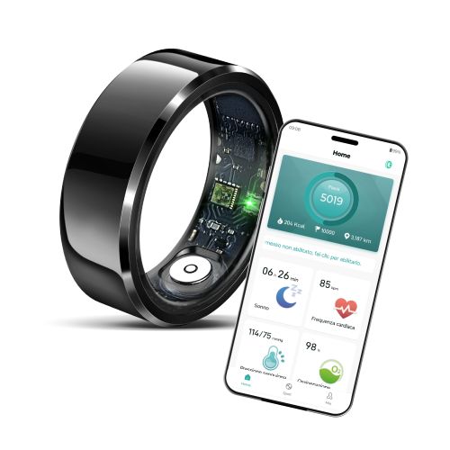 TECHMADE SMART RING NEXA [Ø9]- Fitness Tracker Bluetooth - per iOS e Android / …