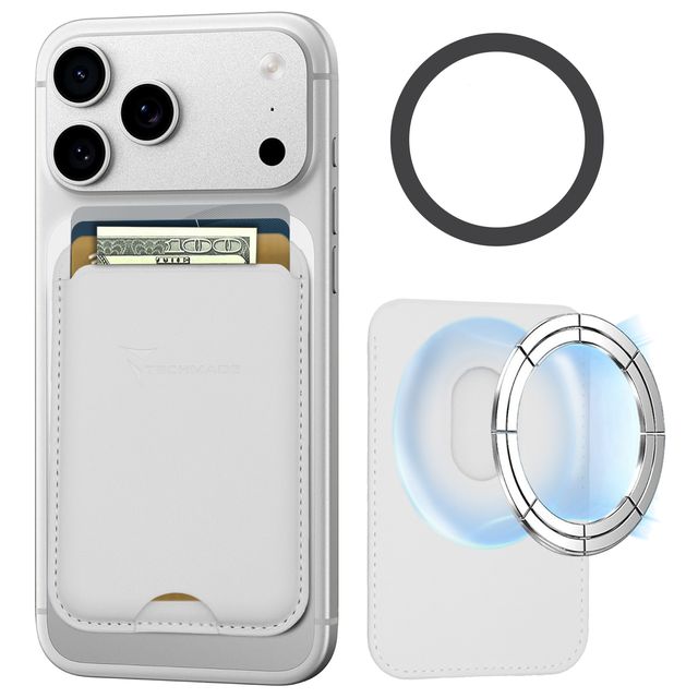 TECHMADE SMART WALLET SLIM DESIGN MAGNETIC 3 CARTE WHITE