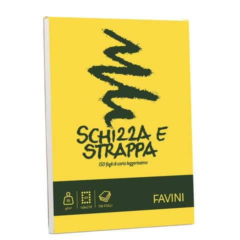 FAVINI school PROFESSIONAL Disegno - Blocco - A5 - 150 fogli / 300 pagine - dis…