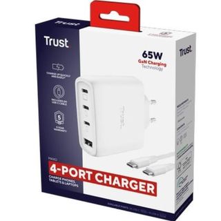 TRUST MAXO 65W 4P GAN CHARGER WHT