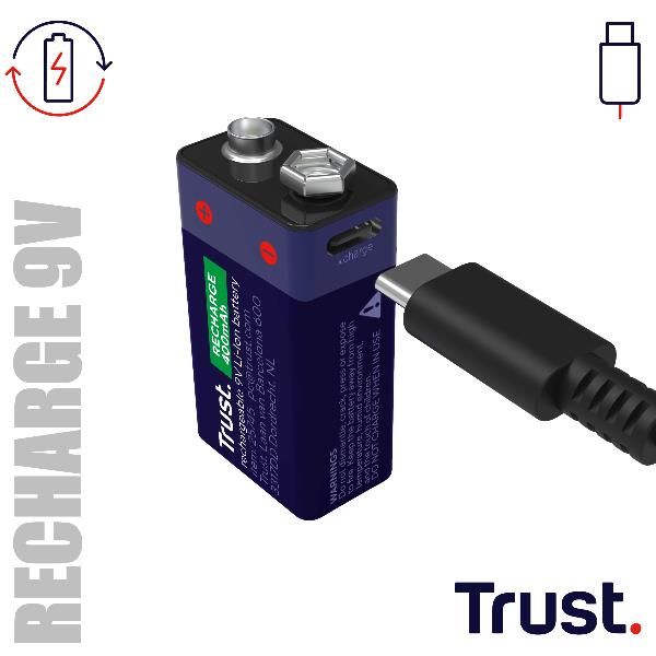 TRUST USB-C RECHARGEABLE BATTERY - 9V