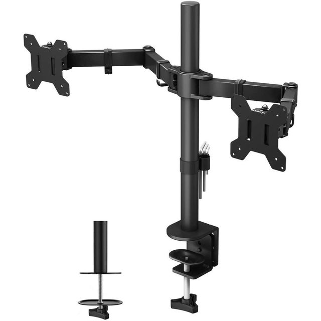 Techly ICA-LCD 382-D Supporto per Doppio Monitor 13-27” LCD 10kg da Scrivania R…