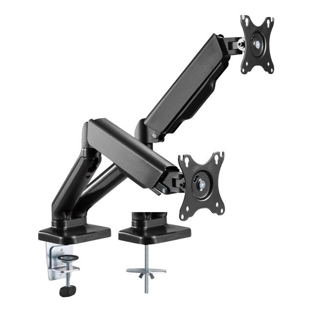 Techly ICA-LCD 462B Supporto per Doppio Monitor 17-32" LCD 9kg Rotazione a Gas