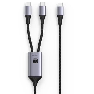Techly ICOC MU2C-2C100W Cavo di ricarica USB-C a 2x USB-C 100W 1,5m PD QC PPS