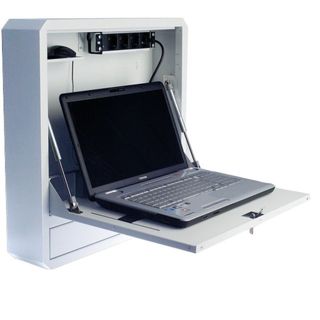 Techly ICRLIM01W2 Armadietto per laptop da parete anti-furto da 19" con ripiano…