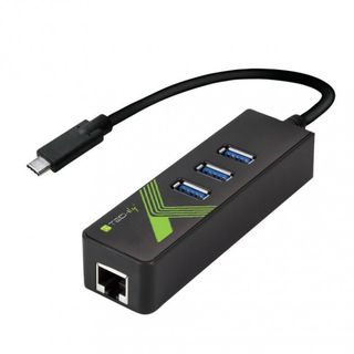 Techly IDATA USB-ETGIGA-3C2 Scheda di rete/adapter USB-C a RJ45 Gigabit, hub 3x…