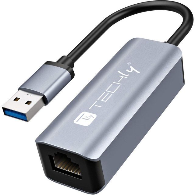 Techly IDATA USB-ETGIGA-AA Scheda di rete/adapter USB-A 3.0 a RJ45 Gigabit