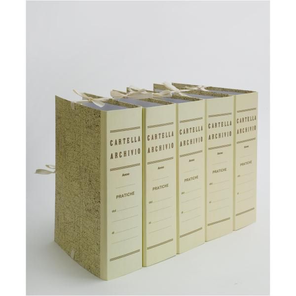 Faldone - legacci incollati - juta - 35 x 25 cm - dorso 18 cm - paglia - Brefio…