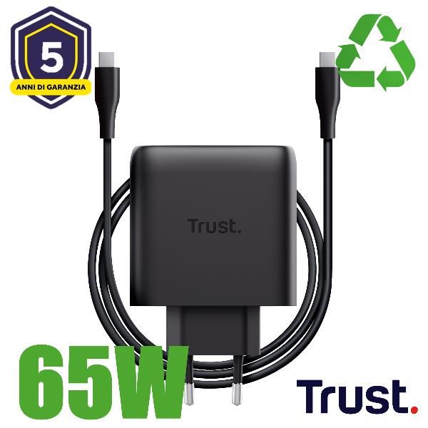 Trust Maxo Caricabatteria USB-C GaN da 65 W