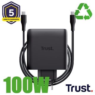 Trust Maxo Caricabatteria a 2 porte USB-C GaN da 100 W