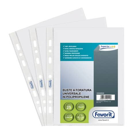 Favorit SUPERIOR - Busta trasparente - per 180 x 240 mm - trasparente (pacchett…