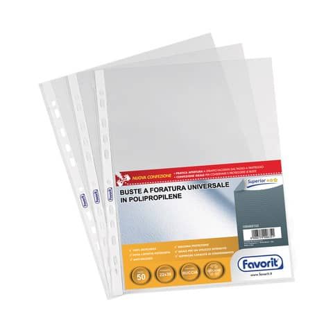 Favorit SUPERIOR - Busta trasparente - per 220 x 300 mm - trasparente (pacchett…