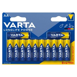 VARTA PILA LONGLIFE POWER STILO AA ALKALINE PACK12 (8+4)
