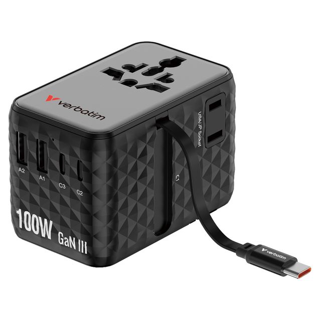 Verbatim ChargeÂ´nÂ´ Travel 100W Universal Adapter with (30191)