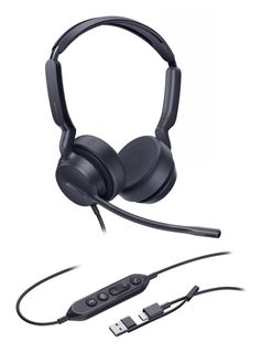 Yealink UH42 Dual Teams USB-C/A Auricolare Cablato A Padiglione Ufficio USB Typ…
