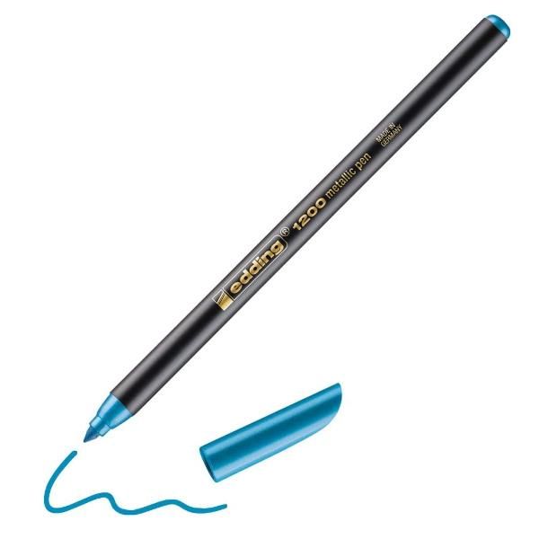 edding 1200 - Penna punta in fibra - blu metallizzato - inchiostro base acqua -…