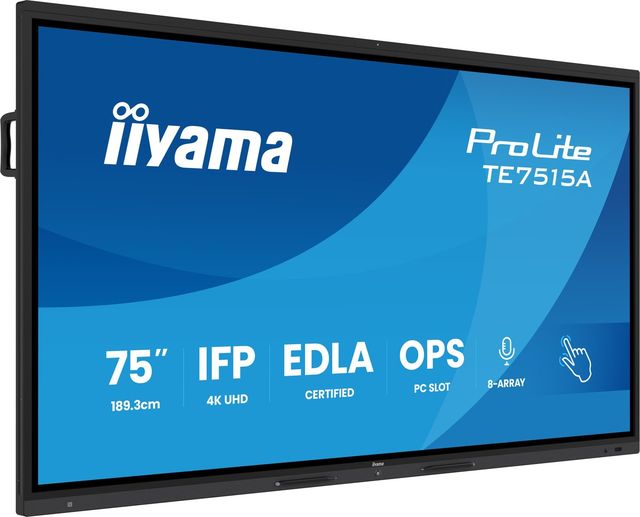 iiyama TE7515A-B2AG Pannello Piatto Interattivo IFP 75" VA 4K IR 40 punti 550cd…