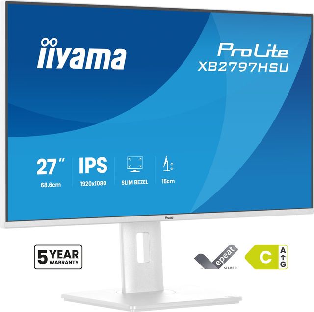 iiyama XB2797HSU-W1 Monitor ProLite 27" IPS FHD 120Hz 350cd 2xUSB 3.2 2xUSB-C H…