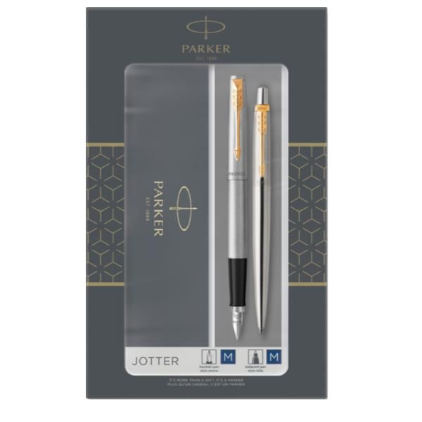 Gift Set DUO - Jotter stainless steel GT sfera + stilografica - punta media - P…