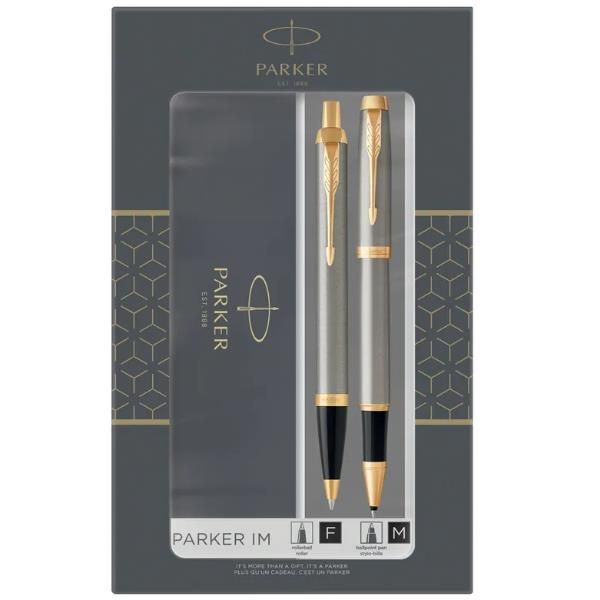 Gift Set Sfera M + roller a sfera IM Brushed metal GT - Parker