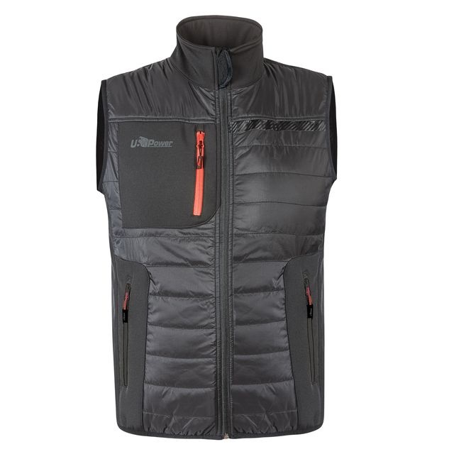 Gilet Wall - taglia L - PL - grigio/arancio - U-Power