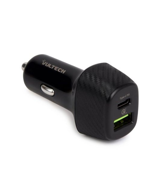 Vultech Caricatore Da auto doppia uscita USB Quick Charge 3.0 (18W) + Type-C (2…
