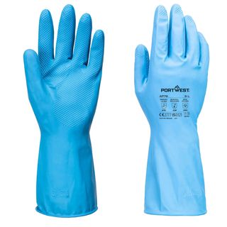 Guanti per alimenti protezione chimica B - L - lattice - leggeri - azzurro - Po…