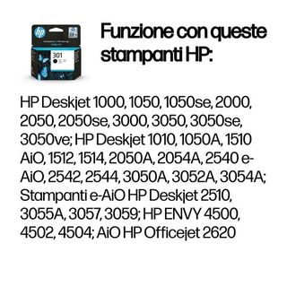 HP 301 - 3 ml - nero - originale - blister - cartuccia d'inchiostro - per Deskj…