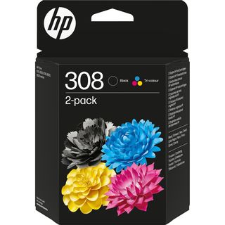 HP 308 - Confezione da 2 - nero, giallo, ciano, magenta - originale - scatola -…