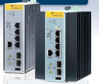 Allied Telesis AT IE200-6FP - Switch - gestito - 4 x 10/100 (PoE+) + 2 x Gigabi…