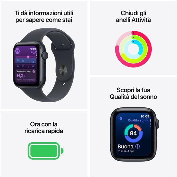 Apple Watch SE (3nd generation) SE 3 GPS + Cellular 40mm Cassa Alluminio Galass…