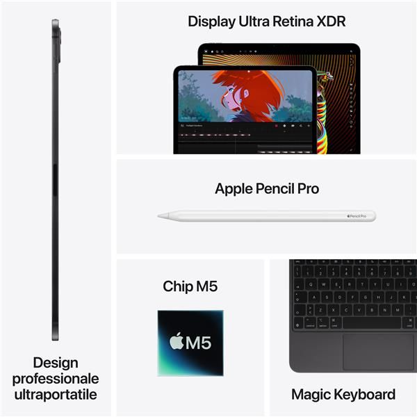 Apple iPad Pro 13ʺ Pro Wi‑Fi 2TB display nanotexture Nero Siderale, 33 cm (13ʺ)…