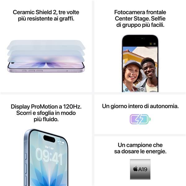 Apple iPhone 17 256GB Bianco, 16 cm (6.3ʺ), 2622 x 1206 Pixel, 256 GB, 48 MP, i…