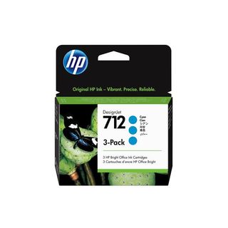 Hp - Conf. 3 Cartucce ink originale - 712 - Ciano - 3ED77A - 29 ml cad
