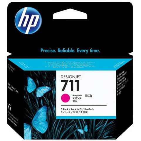 Hp - Confezione 3 cartucce ink originale - 711 - Magenta - CZ135A - 29ml cad