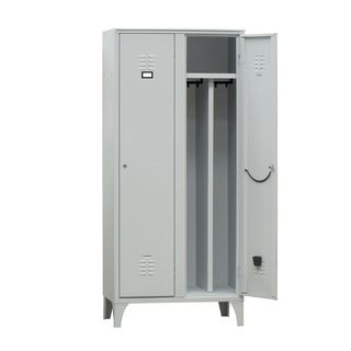 Armadio spogliatoio in metallo - 2 vani - con divisorio - 100 x 50 x 180 cm - g…