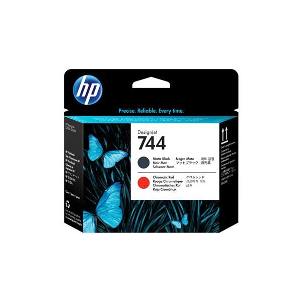Hp - Testina originale - 744 - Nero opaco / Rosso cromatico - F9J88A - 6ml cad