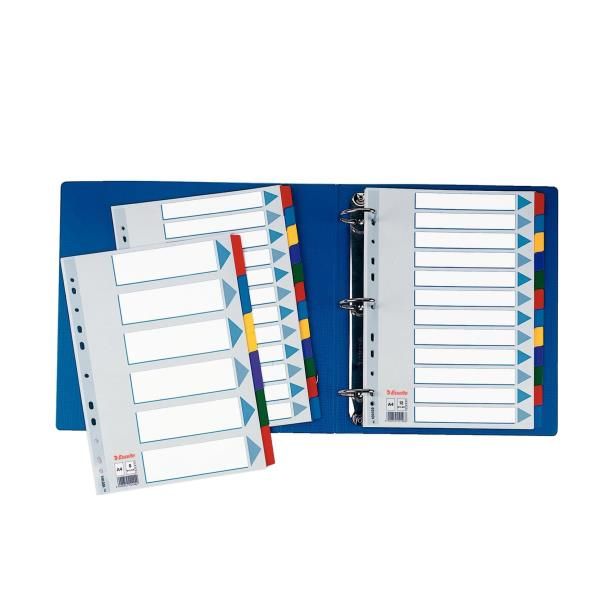 Intercalare Mylar -12 tasti colorati - A4 - Esselte