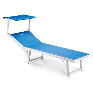 Lettino con copertura Ibiza - 36 x 186 x 59 cm - alluminio/texilene - blu - Gar…