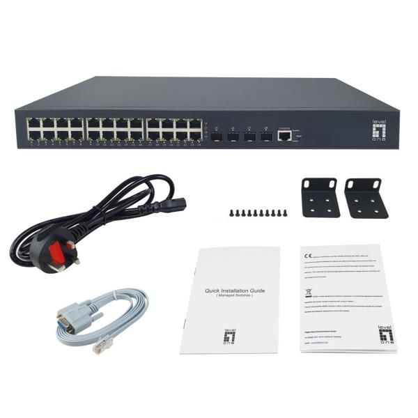 LevelOne GEL-2871 - Switch - gestito - 24 x 10/100/1000 + 4 x combo Gigabit SFP…