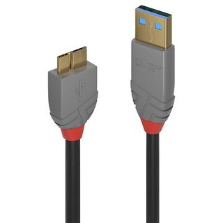 Lindy Cavo USB 3.2 Tipo A a Micro-B, 5 Gbits, Anthra Line, 0.5m