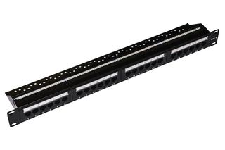 Link - Pannello cablaggio - RJ-45 X 24 - nero, RAL 9005 - 1U - 19"