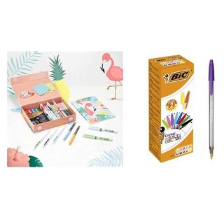 BIC My Stationery Box - Set penna a sfera, fineliner, evidenziatore e pennarell…