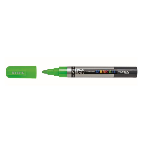 Marcatore a base d'acqua Graduate Mark All - punta tonda 2mm - verde fluo - Lyra