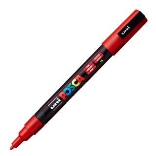 Marcatore a base d'acqua Uni Posca PC3M - punta fine da 0,9mm a 1,3mm - rosso -…